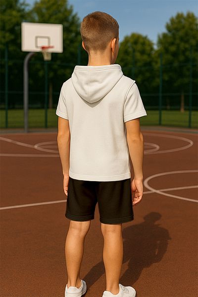 MYADA Premium Hooded Superior Basketball Player Printed 2-Piece Kids Set