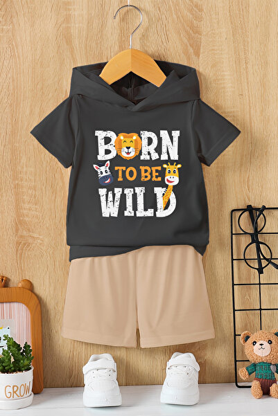 MYADA Новий сезон Капюшони Born to be wild з принтом, 2-х частинний дитячий к...