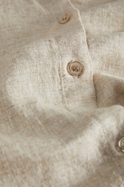 JJXX Women's Jxjamie Oversize Long Sleeve Linen Shirt 12269668   Beige