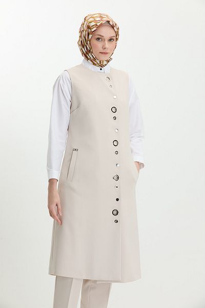 Setrms Eyelet Detailed Long Vest