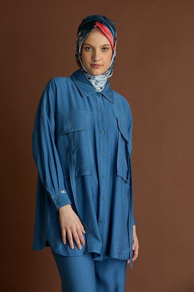 Setrms Cargo Pocket Sports Stitched Stripe Detailed Tunic