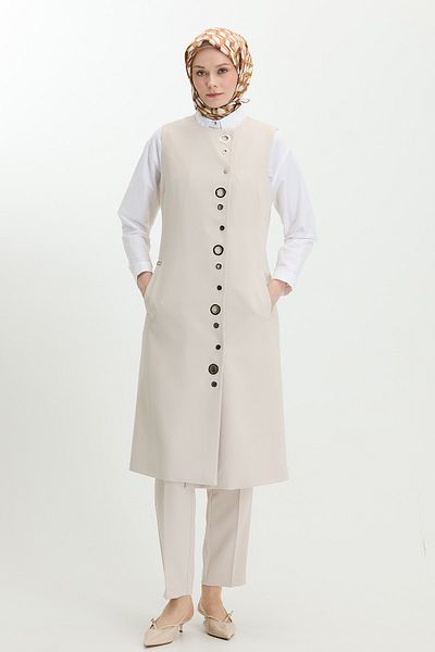 Setrms Eyelet Detailed Long Vest