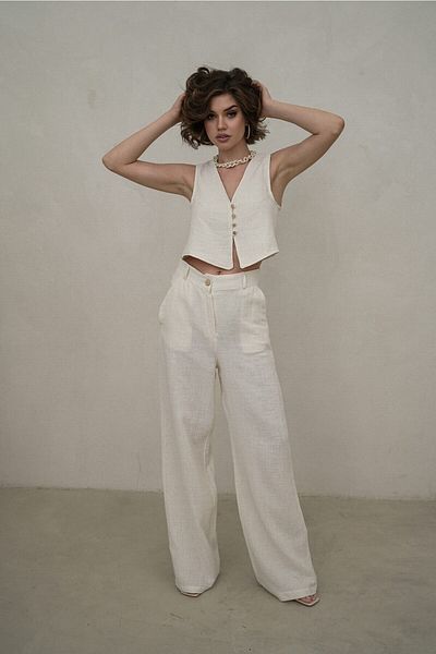 BOHEMAİ Clover Natural Muslin Vest-Pants szett