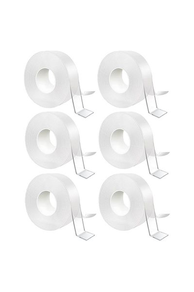 NEXTLY Set 6 X Banda Dublu Adeziva Transparenta , 5 Metri/bucata, Adeziv Puternic, Rezistenta