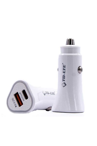 REDz Accessories Încărcător auto, încărcare rapidă 20w, 1x USB A 1x USB-C, alb