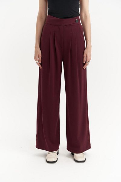 MAİ COLLECTİON Salvatore Burgundy Trousers