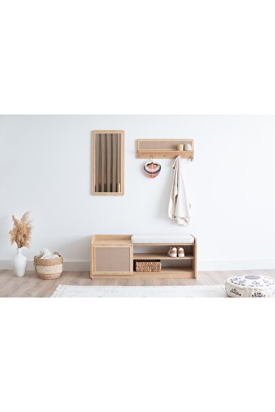 Vivense Torenna Kısa Ayakkabılık, Minderli, Meşe