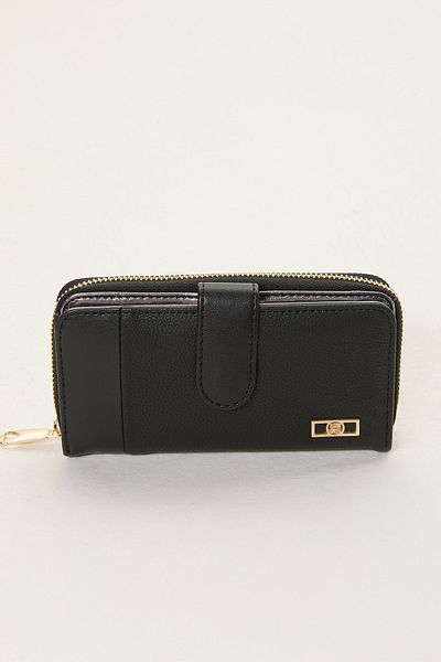 Setrms Banded Snap Closure Zippered Card Holder Wallet