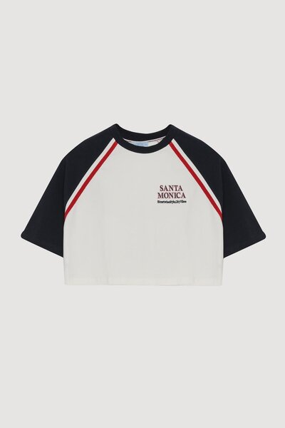 Quzu Μπλουζάκι με στάμπα και λεπτομέρεια Tiktak Ecru