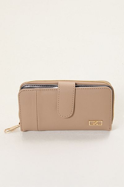 Setrms Banded Snap Closure Zippered Card Holder Wallet