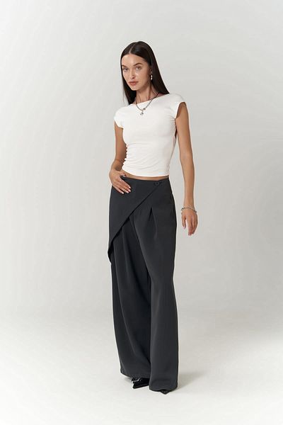 MAİ COLLECTİON Dvouřadé kalhoty Letty Antracitové