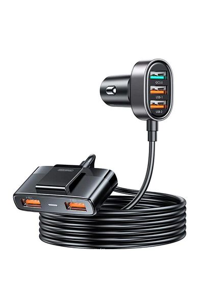 REDz Accessories Încărcător auto cu extensie, 5 x USB, Joyroom JR-CL03 Pro, negru