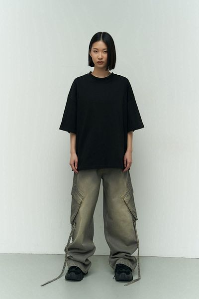 MAİ COLLECTİON Kolekce Mai - Černé oversize Mama tričko