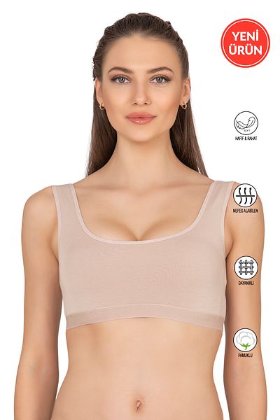 ÖZKAN underwear Özkan 27407 Sutien detașabil pentru femei, din bumbac, lycra, fără sârmă, țesătură din jerseu simplu, confortabil, cu bretele groase