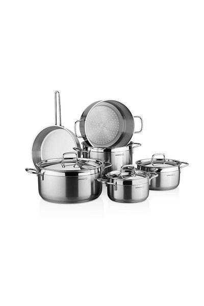KORKMAZ Stainless Steel Alpha 10-Piece Cookware Set