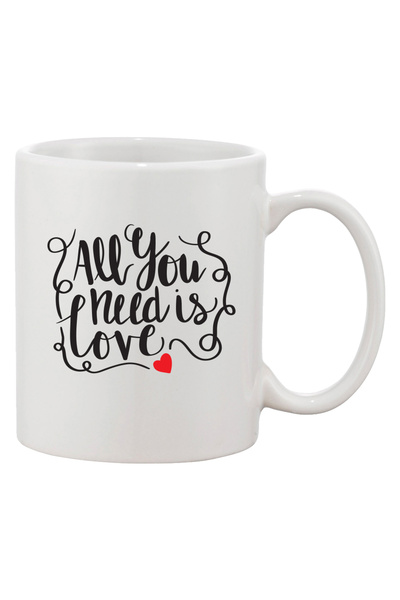 OEM Εξατομικευμένη λευκή κούπα 'All you need is love', INOVATIX®. 330 ml