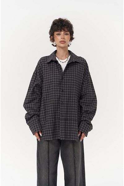 MAİ COLLECTİON Roan Anthracite Oversize Unisex Shirt