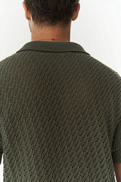 BOHEMAİ Πλεκτό μπλουζάκι Peter με λαιμόκοψη πόλο ανδρικό