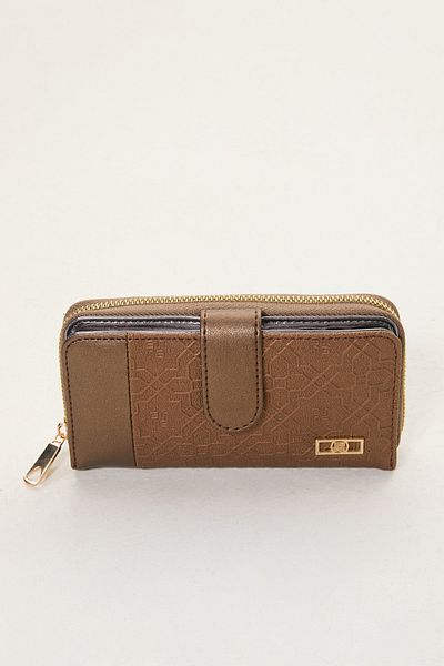 Setrms Banded Snap Closure Zippered Card Holder Wallet