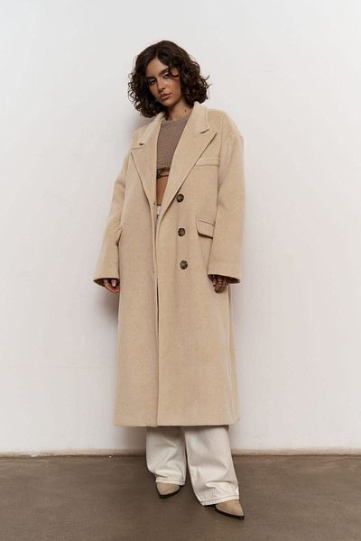 MAİ COLLECTİON Płaszcz Lowen Beige Oversize