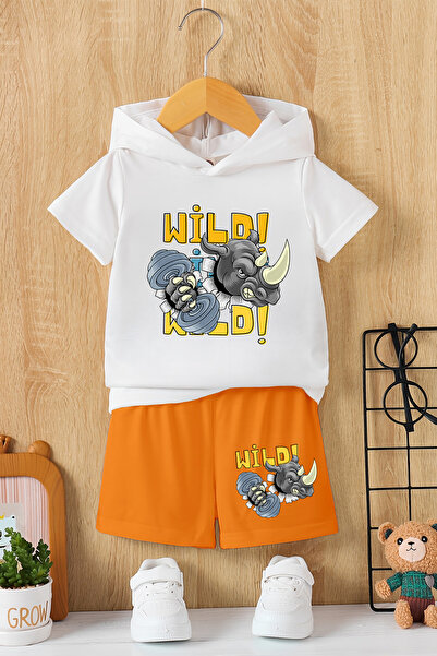 MYADA Новий сезон, дитячий комплект з капюшоном і принтом дикого носорога, 2 ...
