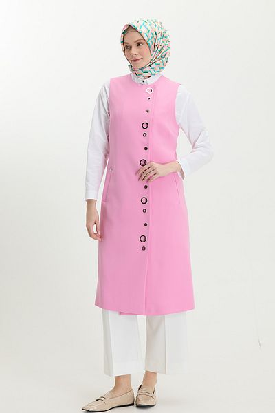 Setrms Eyelet Detailed Long Vest
