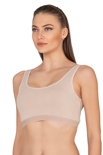 ÖZKAN underwear Özkan 27408 Kadın Viskon Kumaş Çıkarılabilir Pedli Balensiz Kaşkorse Kalın Askılı Sütyen Büstiyer