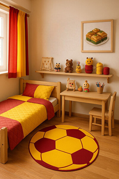 new colourse Taraftar Çocuk GS Top Halısı Pamuk Taban