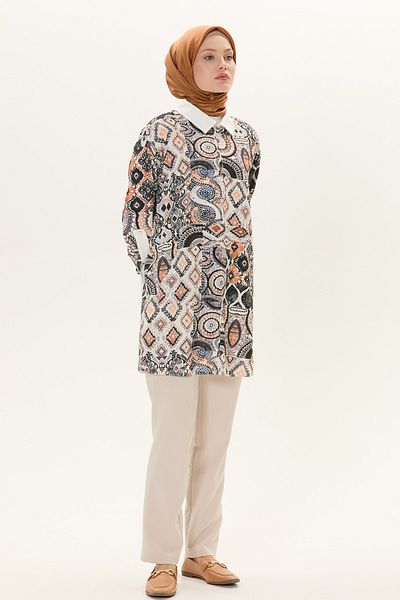 Setrms Patterned Tunic with Kangaroo Pocket