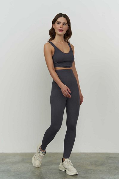 MAİ COLLECTİON Niko Corded Antracit Crop