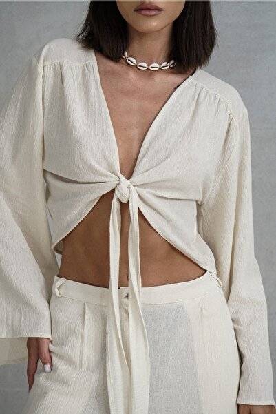 BOHEMAİ Palmera Crinkle Double Natural Σετ