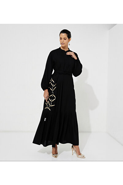 Rosette Abaya Black knit dress