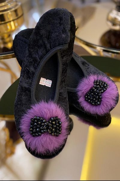 CEYDA SHOES أحذية باليه مخملية فاخرة للاستخدام اليومي - هدية، شباشب، أحذية طويلة وأحذية عرض