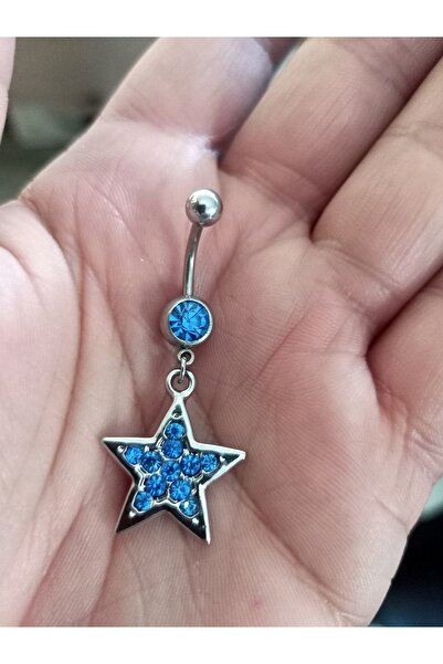 BUĞLEM Göbek Piercing Cerrahi Çelik 316L Gümüş Renk Paslanmaz Kararmaz