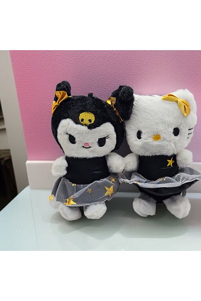Meyra Accessories Sanrio Kuromi Hello Kitty Skirted Plush Keychain Cute Good Quality Colorful Color Optional 1Pc