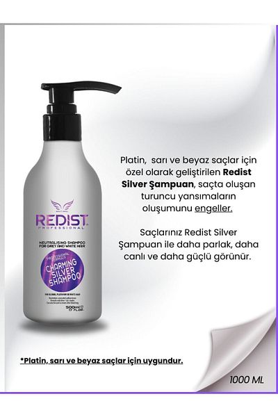 Redist Silver Shampoo for White and Gray Hair - with Reflection, 500 ml