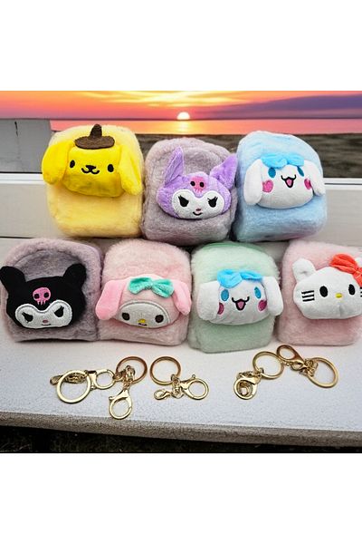 Meyra Accessories Sanrio Kawaii Mini Wallet Plush Keychain Cute Good Quality Colorful Color Optional 1Pc