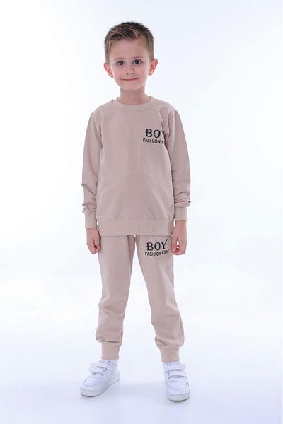 TRENDİMİZBİR Boy Fashion Kids Boy Σετ Μπεζ
