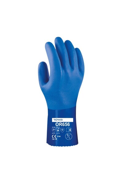 Towa Or656 Pvc Coated Work Safety Gloves on Cotton Lining