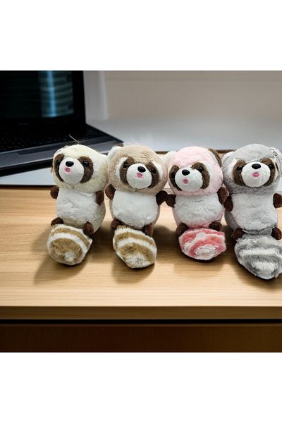 Meyra Accessories Raccoon Animal Plush Keychain Cute Good Quality Colorful Color Optional 1Pcs