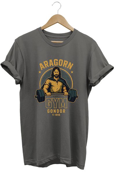 remonz Μπλουζάκι Aragorn Gym LOTR Regular Fit 100% βαμβακερό μαλακό μπλουζάκι με λαιμόκοψη