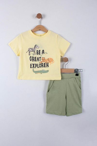 TRENDİMİZBİR طقم شورت مكتوب للأولاد من Bea Great