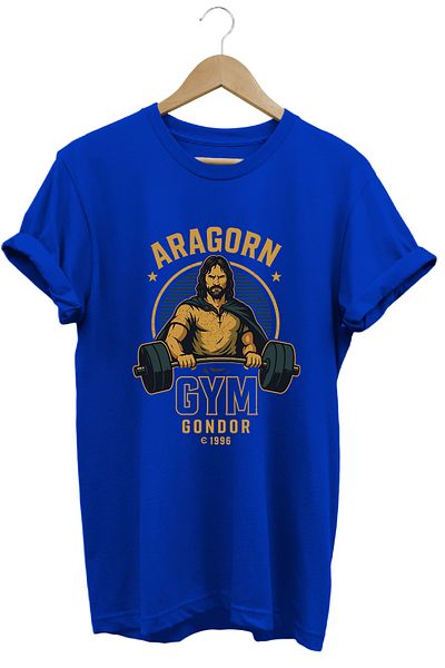 remonz Μπλουζάκι Aragorn Gym LOTR Regular Fit 100% βαμβακερό μαλακό μπλουζάκι με λαιμόκοψη