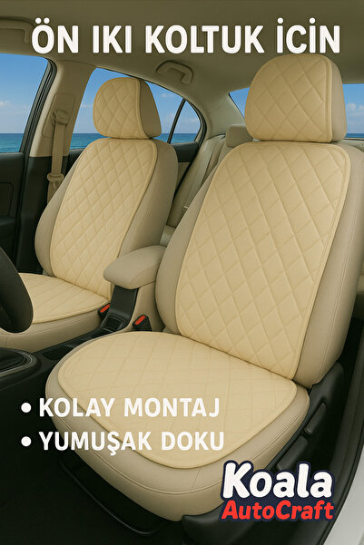 KoalaOtoTekstil Cream Orthopedic Front 2 Car Seat Cushion - Car Seat Cover(On...