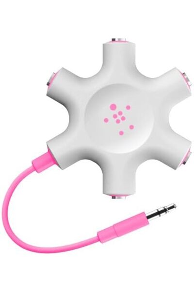 Belkin موزع سماعات الرأس متعدد الاستخدامات Belkin Rockstar (وردي)
