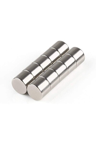 Dünya Magnet 10 Adet Çap 8mm X Kalınlık 5mm Silindir Süper Güçlü Neodyum Mıkn...