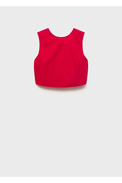 MANGO Woman Sırtı bağ detaylı kısa bluz