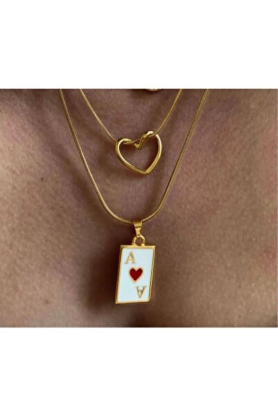 Perry Accesories قلادة على شكل قلب من الفولاذ المقاوم للصدأ وقلادة kupaas ذهب...