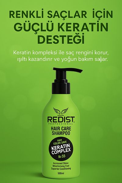 Redist Keratin Complex Keratin Shampoo 500 ml Provides a Strong and Bright Look!