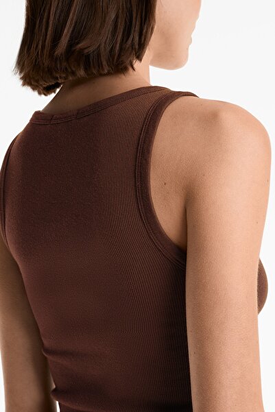 Oysho Pamuk ve modal içeren düğmeli kolsuz tişört